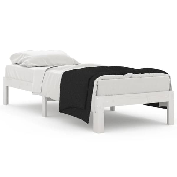vidaXL Sängram vit massivt trä 75x190 cm - Sängar & sängramar