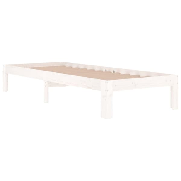 vidaXL Sängram vit massivt trä 75x190 cm - Sängar & sängramar