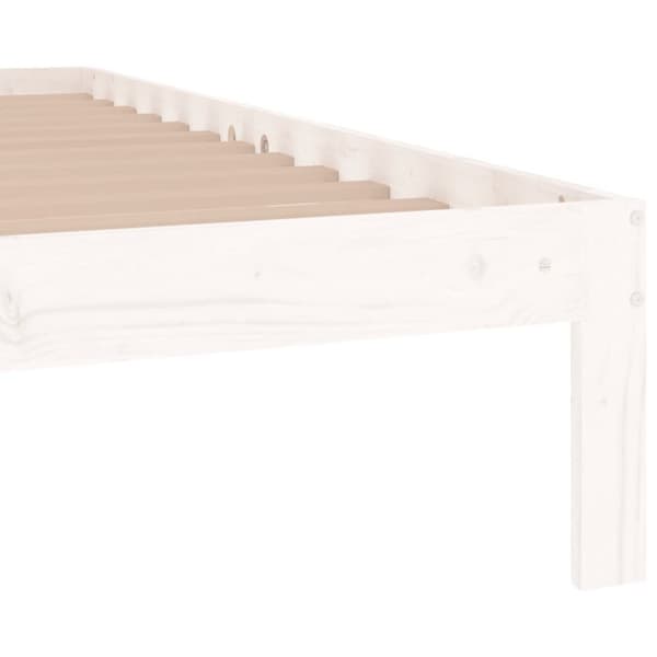 vidaXL Sängram vit massivt trä 75x190 cm -  Sängar & sängramar