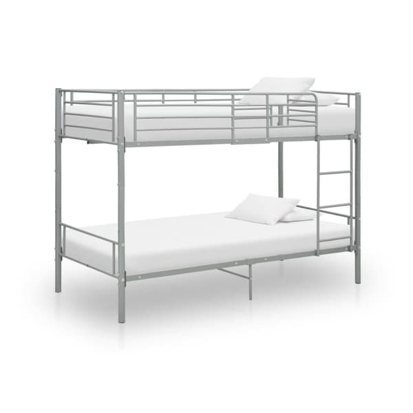 vidaXL Våningssäng grå metall 90x200 cm -  Sängar & sängramar