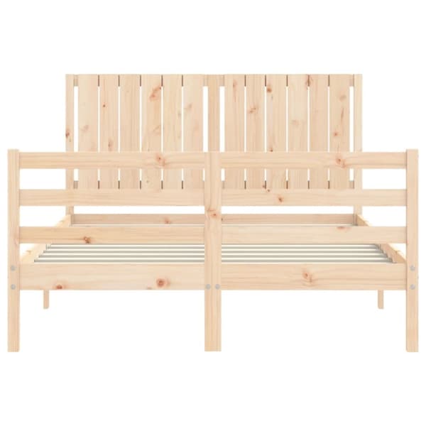 vidaXL sengeramme med sengegavl 140x200 cm massivt træ hvid -  Senge & sengeramme