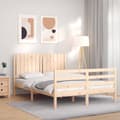 Miniatyrbillede 1 af 11: vidaXL sengeramme med sengegavl 140x200 cm massivt træ hvid -  Senge & sengeramme