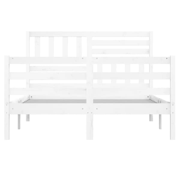 vidaXL sengeramme 160x200 cm King Size massivt træ hvid - Senge & sengeramme