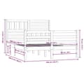 Miniatyrbillede 10 af 10: vidaXL sengeramme 160x200 cm King Size massivt træ hvid -  Senge & sengeramme