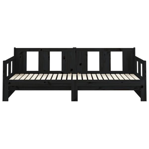 vidaXL Bäddsoffa svart massiv furu 2x(90x200) cm -  Sängar & sängramar
