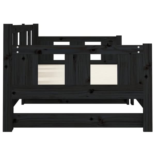 vidaXL Bäddsoffa svart massiv furu 2x(90x200) cm -  Sängar & sängramar