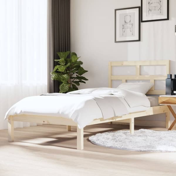 vidaXL Sängram massiv furu 90x190 cm -  Sängar & sängramar