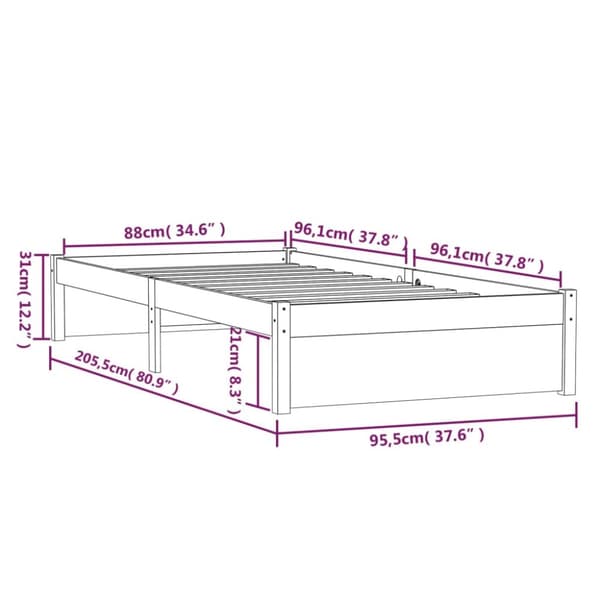 vidaXL sengeramme 90x200 cm massivt træ - Senge & sengeramme