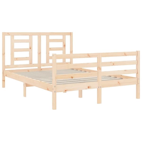 vidaXL sengeramme med sengegavl 120x200 cm massivt træ hvid - Senge & sengeramme