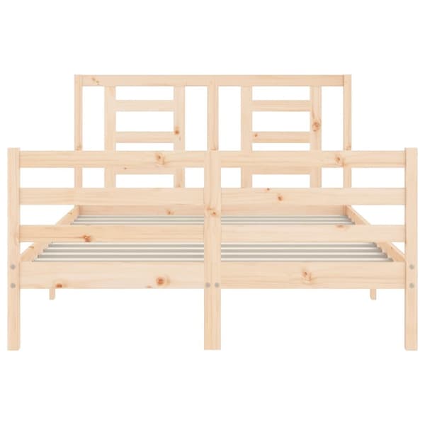 vidaXL sengeramme med sengegavl 120x200 cm massivt træ hvid - Senge & sengeramme