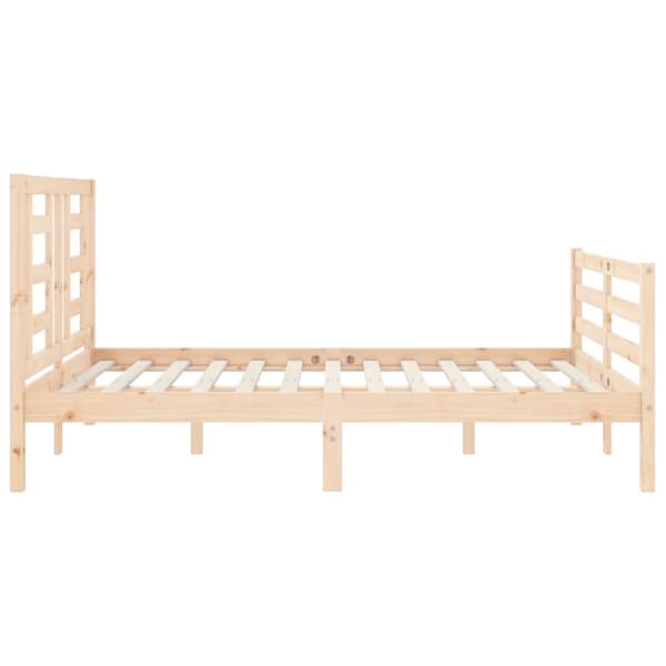 vidaXL sengeramme med sengegavl 120x200 cm massivt træ hvid - Senge & sengeramme