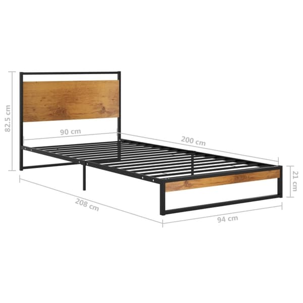 vidaXL Sängynrunko metalli 90x200 cm - Sängyt & sängynrungot