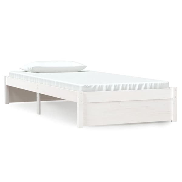 vidaXL sengeramme 90x190 cm Single massivt træ hvid -  Senge & sengeramme