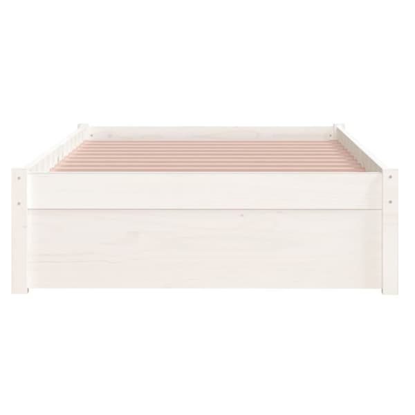 vidaXL sengeramme 90x190 cm Single massivt træ hvid - Senge & sengeramme
