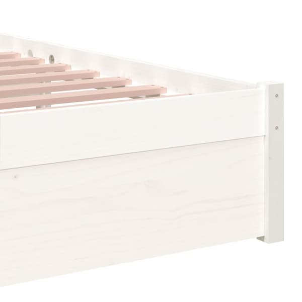 vidaXL sengeramme 90x190 cm Single massivt træ hvid - Senge & sengeramme
