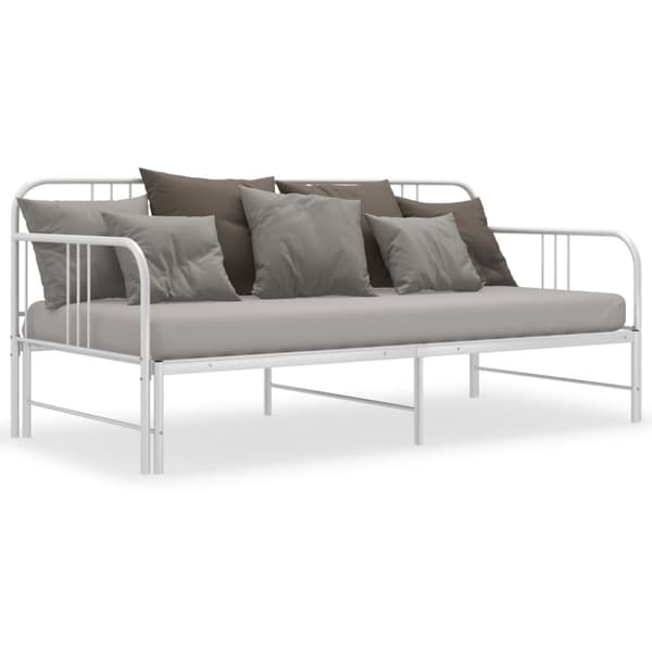 vidaXL sengestel til udtræksseng 90x200 cm metal hvid -  Senge & sengeramme