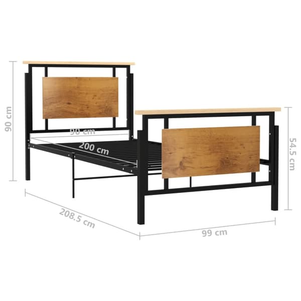 vidaXL Sängynrunko metalli 90x200 cm -  Sängyt & sängynrungot