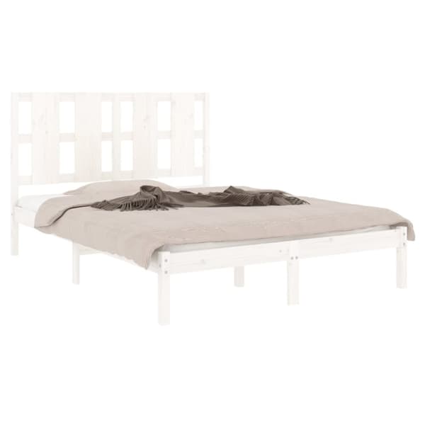 vidaXL sengeramme 120x190 cm Small Double massivt træ hvid -  Senge & sengeramme