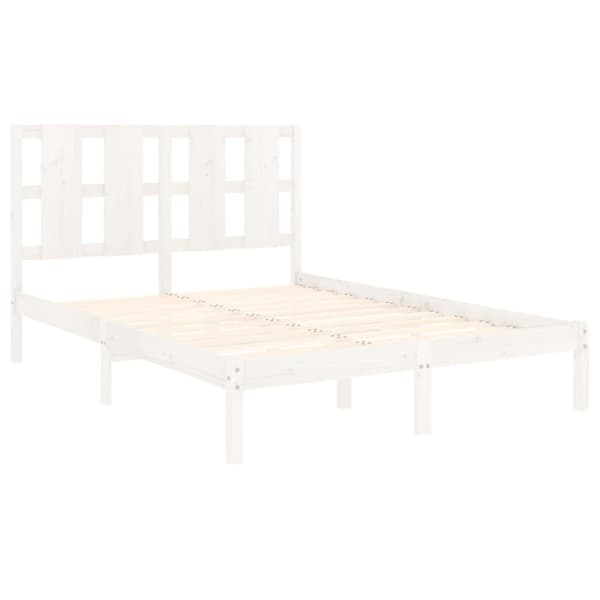 vidaXL sengeramme 120x190 cm Small Double massivt træ hvid -  Senge & sengeramme