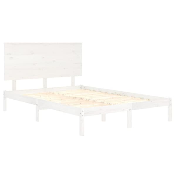 vidaXL Sängynrunko valkoinen täysi puu 120x190 cm Small Double -  Sängyt & sängynrungot