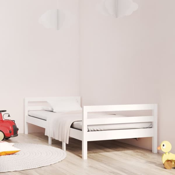 vidaXL Sängram vit 90x200 cm massiv furu - Sängar & sängramar
