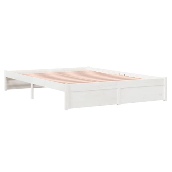vidaXL Sängynrunko valkoinen täysi mänty 150x200 cm King Size -  Sängyt & sängynrungot