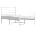 Miniatyrbillede 5 af 11: vidaXL sengeramme med sengegavl og fodgærde 90x200 cm metal hvid -  Senge & sengeramme