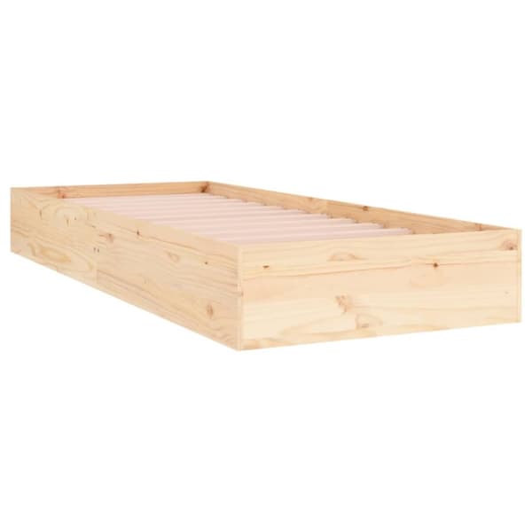vidaXL Sängram massivt trä 75x190 cm -  Sängar & sängramar