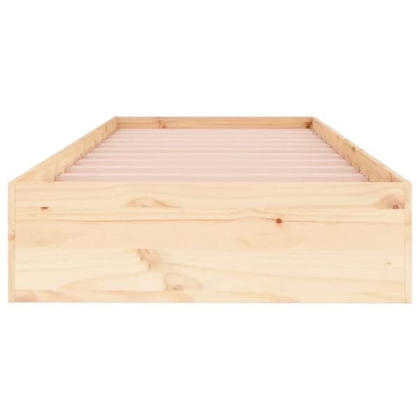 vidaXL Sängram massivt trä 75x190 cm -  Sängar & sängramar