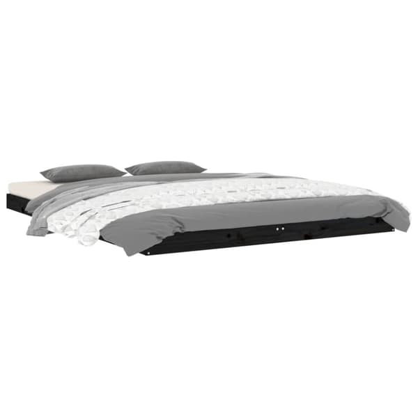 vidaXL sengeramme 140x190 cm massivt fyrretræ sort - Senge & sengeramme