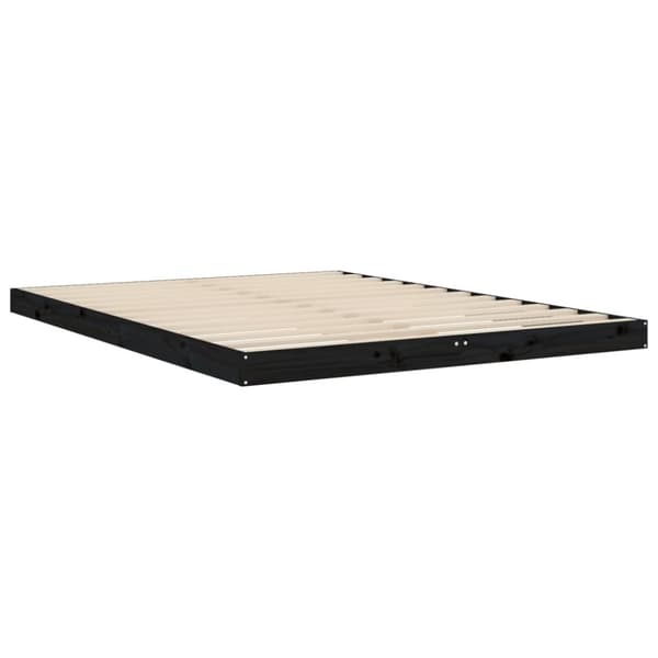 vidaXL sengeramme 140x190 cm massivt fyrretræ sort - Senge & sengeramme