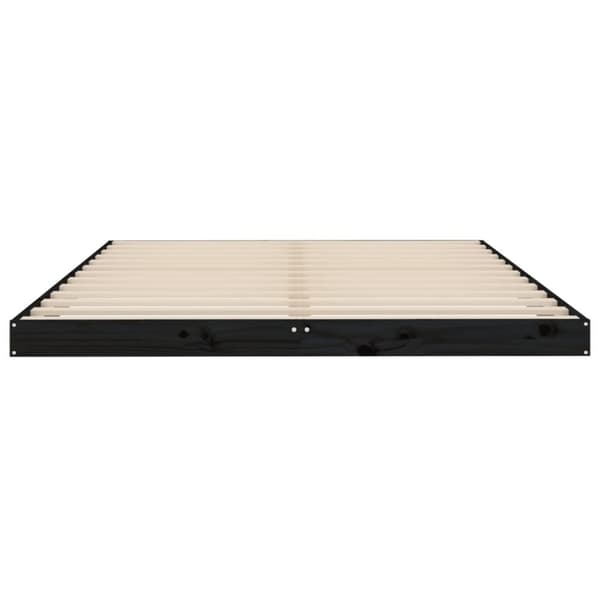 vidaXL sengeramme 140x190 cm massivt fyrretræ sort - Senge & sengeramme