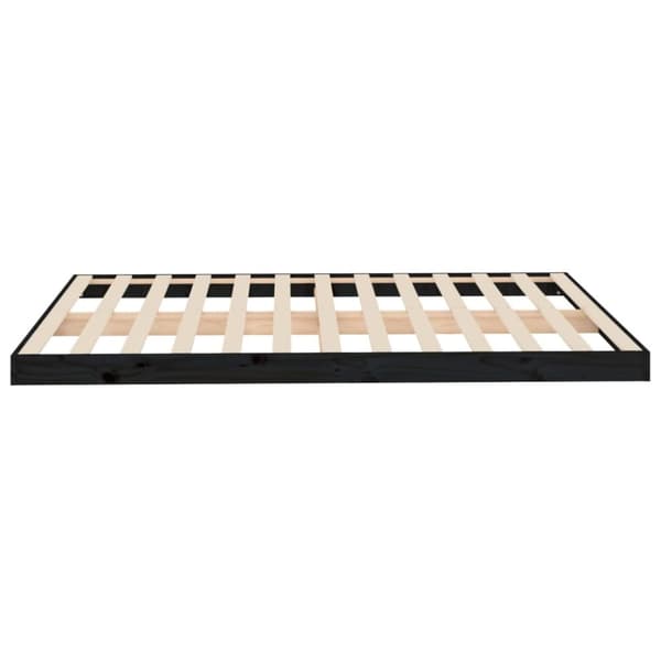 vidaXL sengeramme 140x190 cm massivt fyrretræ sort - Senge & sengeramme