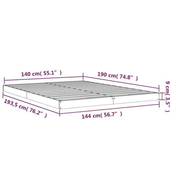 vidaXL sengeramme 140x190 cm massivt fyrretræ sort - Senge & sengeramme