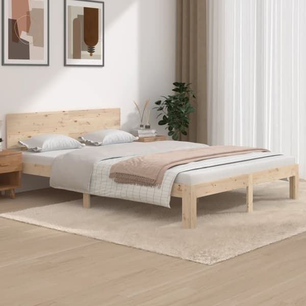 vidaXL Sängram massiv furu 140x200 cm - Sängar & sängramar