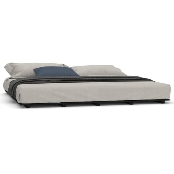 vidaXL sengeramme 200x200 cm massivt fyrretræ sort - Senge & sengeramme