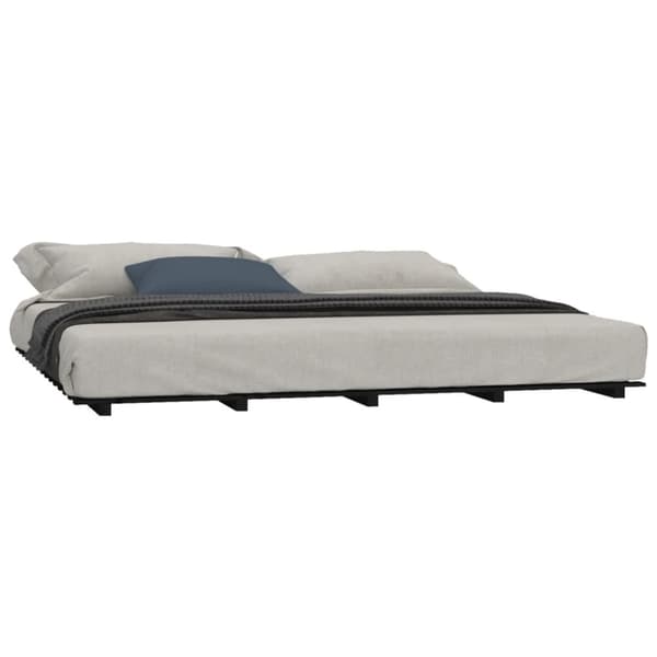 vidaXL sengeramme 200x200 cm massivt fyrretræ sort - Senge & sengeramme