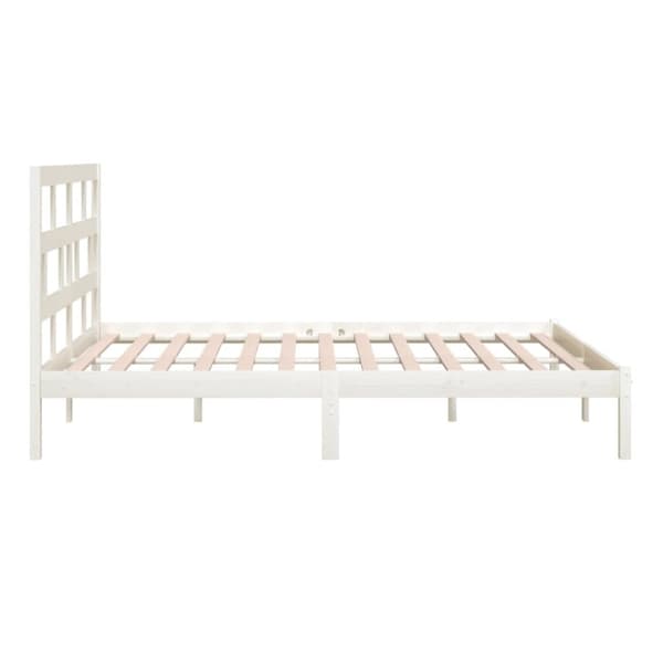 vidaXL Sängynrunko valkoinen täysi mänty 200 x 200 cm - Sängyt & sängynrungot