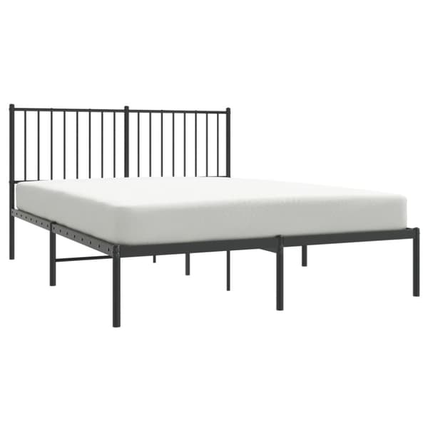 vidaXL sengeramme med sengegavl 140x200 cm metal sort - Senge & sengeramme