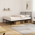 Miniatyrbillede 1 af 10: vidaXL sengeramme med sengegavl 140x200 cm metal sort -  Senge & sengeramme