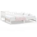 Miniatyrbillede 3 af 11: vidaXL daybed med udtræk 2x(90x190) cm massivt fyrretræ hvid -  Senge & sengeramme