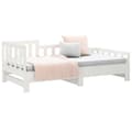 Miniatyrbillede 7 af 11: vidaXL daybed med udtræk 2x(90x190) cm massivt fyrretræ hvid -  Senge & sengeramme
