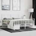 Miniatyrbillede 5 af 11: vidaXL sengeramme med sengegavl og fodgærde 120x190 cm metal hvid -  Senge & sengeramme