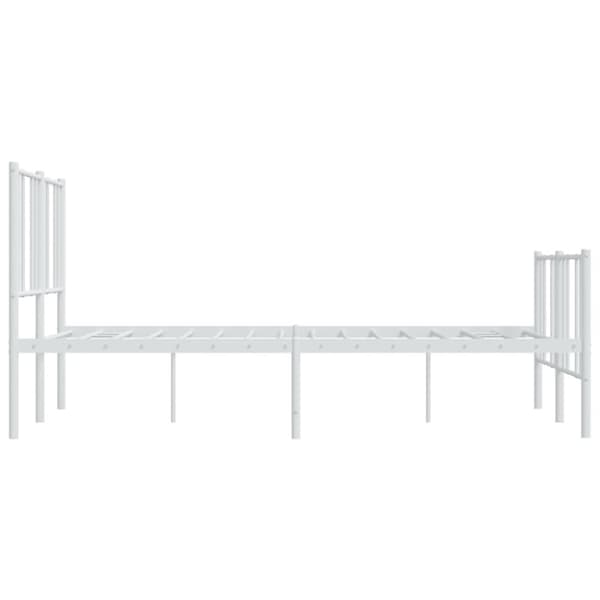 vidaXL sengeramme med sengegavl og fodgærde 120x190 cm metal hvid - Senge & sengeramme