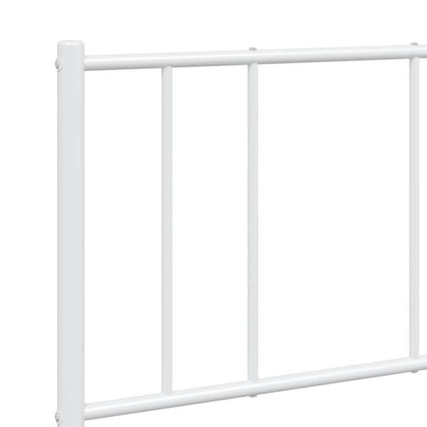 vidaXL sengeramme med sengegavl og fodgærde 120x190 cm metal hvid - Senge & sengeramme
