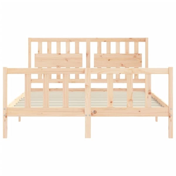 vidaXL sengeramme med sengegavl 160x200 cm massivt træ - Senge & sengeramme