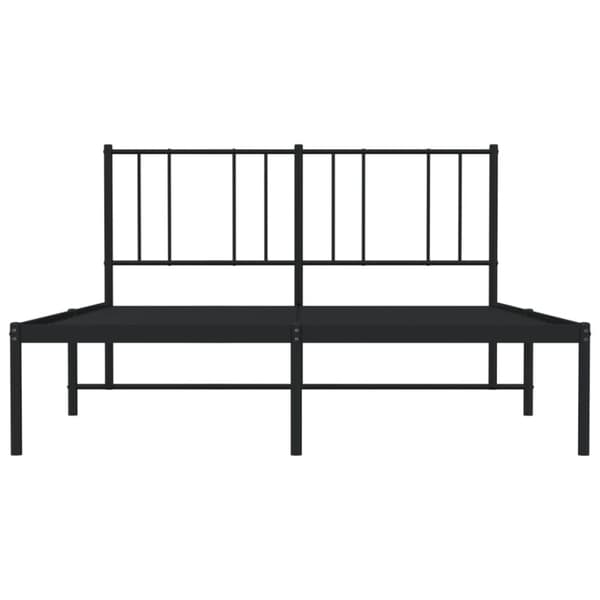 vidaXL Metallinen sängynrunko päädyllä musta 140x200 cm - Sängyt & sängynrungot