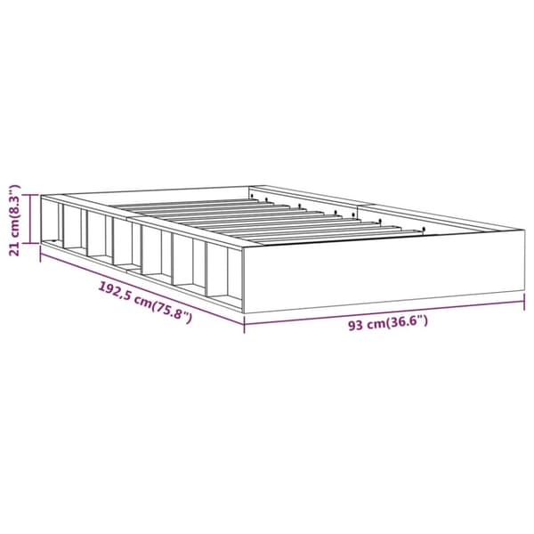 vidaXL sengeramme 75x190 cm Small Single massivt træ -  Senge & sengeramme