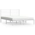 Miniatyrbillede 3 af 11: vidaXL sengeramme med sengegavl 120x200 cm metal hvid -  Senge & sengeramme