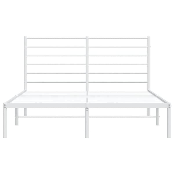 vidaXL sengeramme med sengegavl 120x200 cm metal hvid - Senge & sengeramme